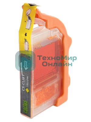 Картридж струйный Cactus CS-CLI8Y желтый (12 мл) для Canon Pixma iP4200, iP4300, iP4500, iP5100, iP5300, iP6600, iP6700, iP7500, iP7600, MP500, MP530, MP600, MP800, MP810, MP830, MP950, MP970, MX850, PRO-9000