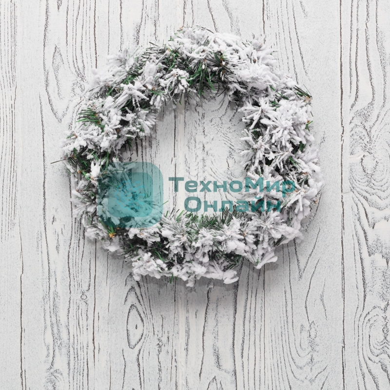 Заснеженный еловый венок Neon-night Ø 30 см, ПВХ