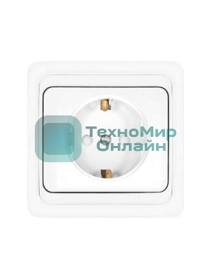 Розетка 1-м СП Валери 16А защ. шторки с заземл. бел. UNIVersal В0028х