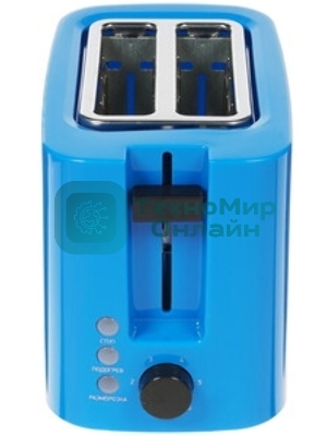 Тостер BBK TR81M синий, 800 Вт, 2 слота