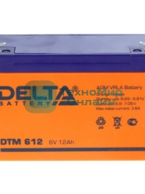 Батарея для ИБП Delta DTM 612 (6V, 12Ah)