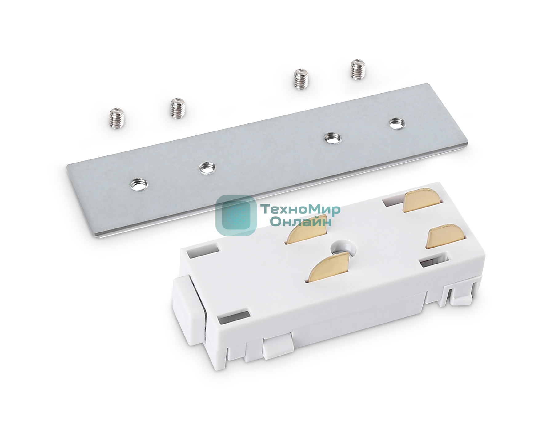 GL1105 WH белый коннектор питания с соеденителем прямой для шинопровода Magnetic 220V 68*28.5*18