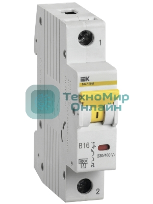 Выключатель автоматический IEK MVA31-1-016-B ВА47-60M 1Р 16А 6кА B