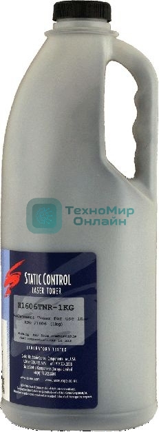 Тонер Static Control H1606TNR-1KG черный флакон 1000гр. для принтера HP LJ P1606/P1102/M201