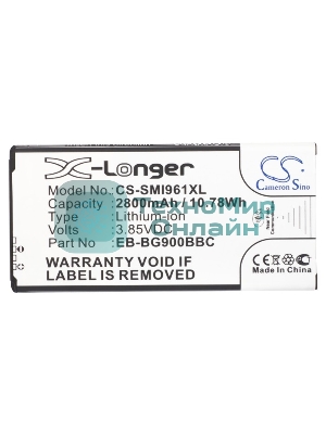 Аккумулятор CS-SMI961XL для Samsung Galaxy S5 3.85V, 2800mAh, 10.78Wh