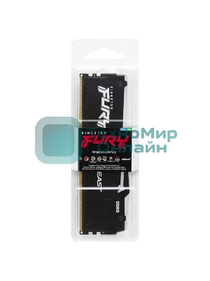 Оперативная память Kingston Fury Beast, DDR5, 8GB (1x8GB), 6000MHz, CL36, DIMM, с радиатором, RGB, черный