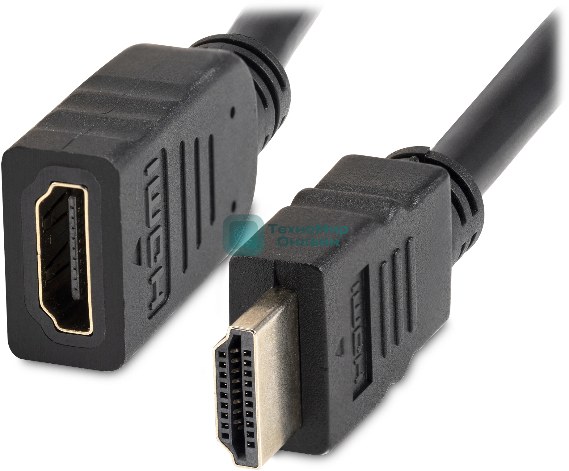 Кабель-удлинитель аудио-видео Buro HDMI (m)/HDMI (f) 3м. позолоч.конт. черный