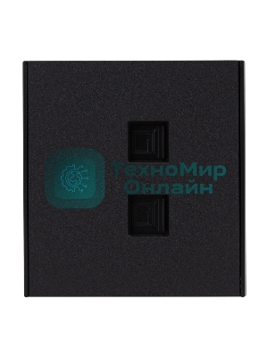 Розетка Kranz STRONG компьютерная двойная RJ45+RJ45 кат6 с/у антрацит