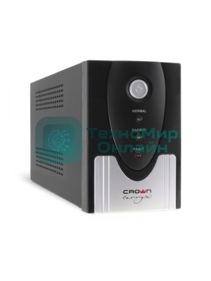 Источник бесперебойного питания CROWN CMU-SP1200 COMBO 1200VA/720W, металл, 2x12V/9AH, розетки 2*IEC + 2*EURO, трансформатор AVR 145-280V, съемный кабель 1.2м, фильтр телефонной и ethernet линии RJ11/45, защита батареи, от перегрузки, от КЗ, ПО