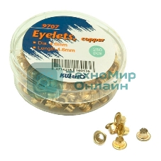 Люверс Kw-Trio 9707, до 30 листов, медный (упак:250шт)