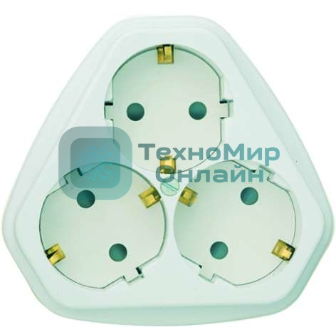 Розетка Кунцево-Электро 3-м СП РС10/16-503 защ. шторки с заземл.