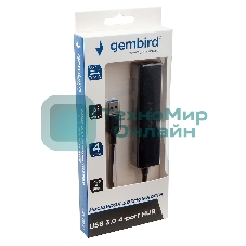 Концентратор USB 3.0 Gembird UHB-C354, 4 порта, с доп питанием
