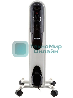 Обогреватель масляный Ресанта ОМПТ- 5Н (5 секций), белый, 1000 Вт, 10 м2, термостат 67/3/2