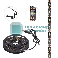 Лента светодиодная с USB-коннектором 5 В, IP23, SMD 2835, 60 LED/м 3 м белый (6500 K) LAMPER