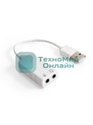 Кабель-адаптер (внешняя звуковая карта) ExeGate EX-AU-01S для подключения гарнитуры к USB порту, 0,1м