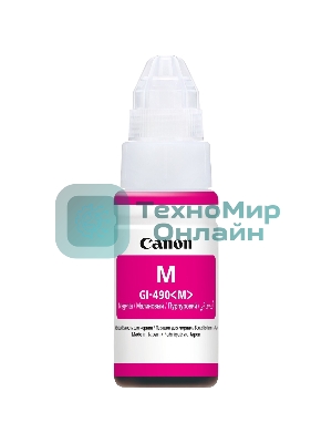 Чернила Canon GI-490M 0665C001 пурпурный для Canon Pixma G1400/2400/3400 (70мл)
