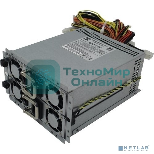Блок питания Procase GRP700 с резервированием PS2+ ATX(700W+700W(1+1)),КПД=89+ Silver,185*150*86мм,Активный PFC,+5B=30A,+12B=58A,+3,3B=30A,-12V=1A,5VSB=3A