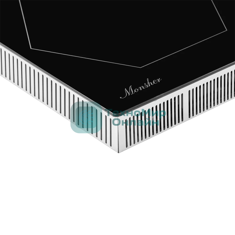 Индукционная варочная панель Monsher MHI 4505, 45 см 9 уровней мощности, инвертер, бустер, блокировка управления, Stop and Go, таймер, автоматическое отключение, сенсорное управление, индикатор остаточного тепла, 4 цифровых дисплея, черный