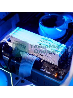 Оперативная память Kingston Fury Beast, DDR5, 32Gb (1x32Gb), 6000MHz, CL36, DIMM, радиатор, RGb, белый