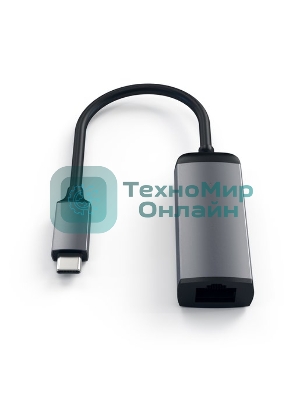 Адаптер Satechi Type-C to Gigabit Ethernet. Поддержка 10/100/1000Mbps Ethernet, серый космос