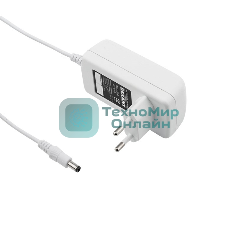 Источник питания Rexant 12 V 24 W с DC разъемом подключения 5.5х2.1, белый корпус (IP23)