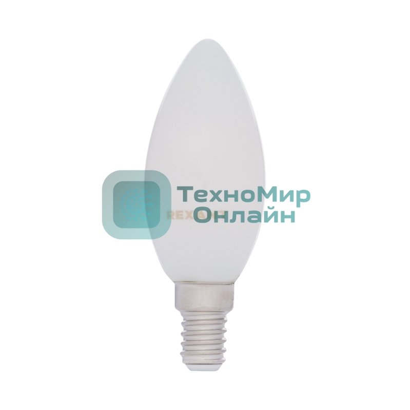 Лампа светодиодная филаментная Rexant Свеча CN35 9.5 Вт 915 Лм 4000K E14 матовая колба