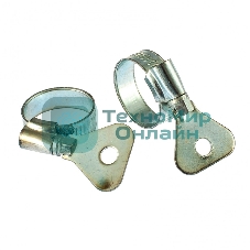 Хомуты металлические, червячные Сибртех 16-25 мм, ширина 10 мм, W1, с метал. ключом, 2 шт.