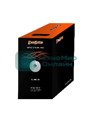 Кабель Exegate UTP EX264556RUS 4 пары кат.5e Exegate чистая 100% медь, бухта 305м, серый, PVC