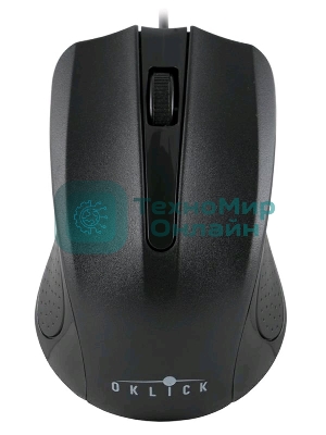 Мышь проводная Oklick 225M черный, 1200 dpi, USB, кнопки - 3