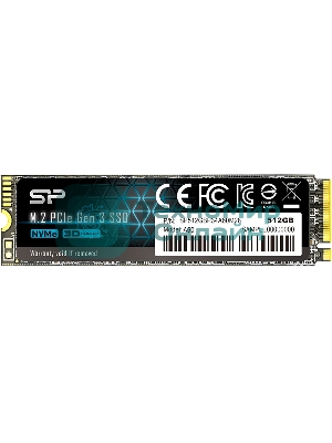 Накопитель SSD Silicon Power P34A60, 512Gb, M.2 2280, PCIe 3.0 x4, NVMe, R/W 2200/1600