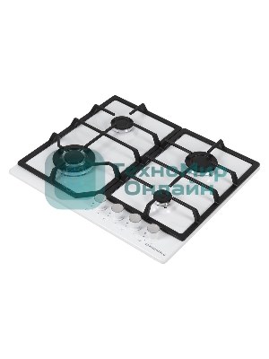 Газовая варочная панель Maunfeld EGHE.64.43CW/G, 4 конфорки, эмалированная сталь, белый