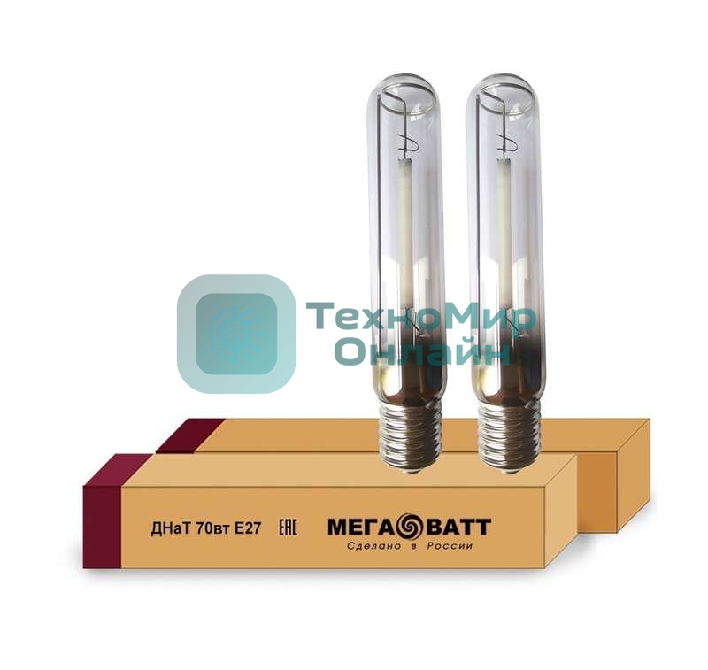 Лампа газоразрядная натриевая ДНаТ 70 E27 (25) МЕГАВАТТ 02911