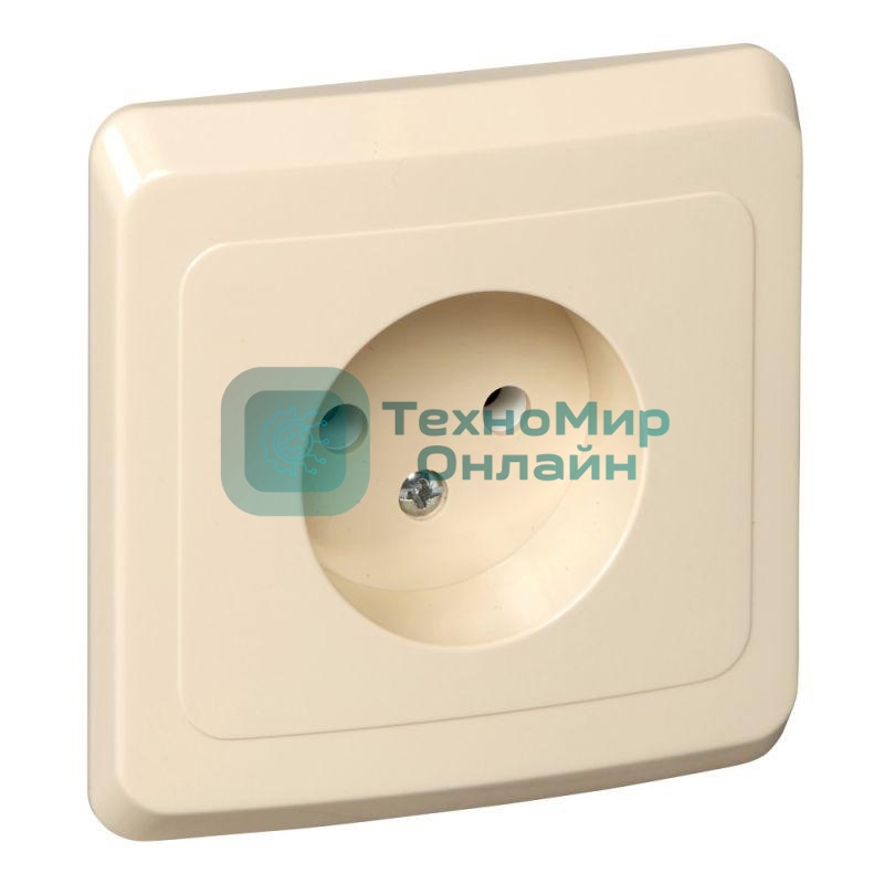 Розетка 1-м СП Этюд 16А IP20 без заземл. крем. SchE PC16-001K