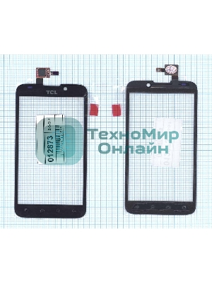 Сенсорное стекло (тачскрин) для Alcatel OT-995. черное
