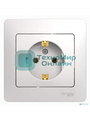 Розетка 1-м СП Glossa 16А с заземл. в сборе бел. SchE GSL000142
