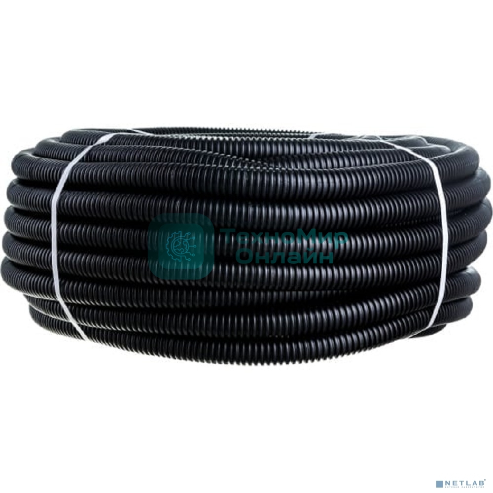 Труба гофрированная ПНД ЭРА черный d 32 мм с зонд. легкая 50 м (10)