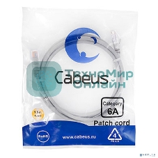 Шнур коммутационный Cabeus, cat.6a, неэкр., U/UTP, RJ45/RJ45, LSZH, AWG24, 1.5м, серый