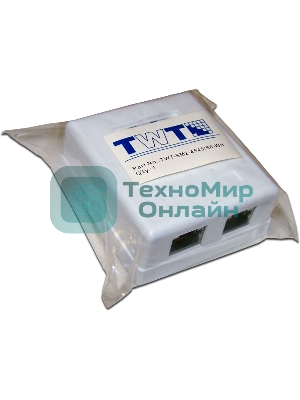 Настенная розетка, 2 порта RJ-45 категории 6, STP, белая