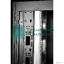 Шкаф серверный ЦМО ПРОФ напольный 48U (800 х 1000) двери двойные перф. 2 шт., черный, в сборе ШТК-СП-48.8.10-88АА-9005