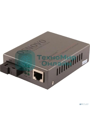 Медиаконвертер OSNOVO Медиаконвертер FE, по одному волокну SM до 20 км, по MM - до 1.5 км, tx1550/rx1310нм