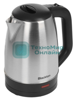 Электрочайник Blackton Bt KT1720SW стальной/черный, 1.7 л, 1800 Вт, скрытый нагревательный элемент