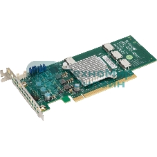 Плата коммуникационная SuperMicro Quad port OCuLink retimer NVMe SSD add-on card for PCIe3 x16 slot