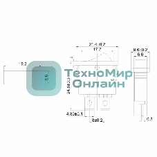 Выключатель клавишный Rexant 250V 6А (2с) ON-OFF черный Mini