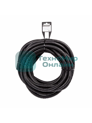 Труба автомобильная гофрированная ПП Rexant Ø12,7 мм, разрезная, бухта 10 м/уп.