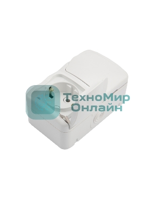 Блок из 2 розеток горизонтальный Kranz Mini OG открытой установки с заземлением, IP54 белый