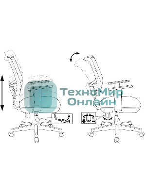 Кресло компьютерное Бюрократ CH-W797/PK/TW-13A TW-13A розовый, спинка сетка, сиденье розовый, колеса белый/розовый, пластик белый