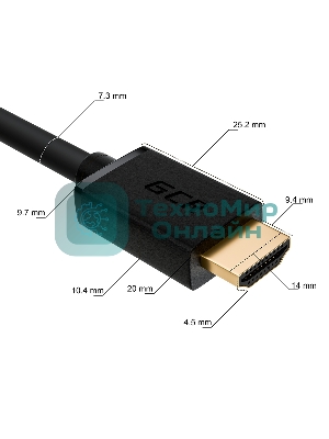Кабель синхронизации Greenconnect GCR-55269 7.0m HDMI 2.0, XLPE, Outdoor, Ultra HD, 4K 60Hz, 18.0 Гбит/с, HDR 4:4:4, 3D, черный, 2 Х экран, армирование