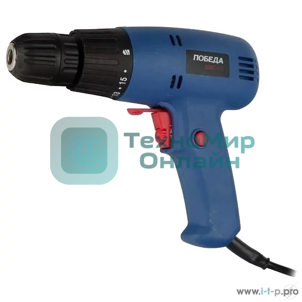 Дрель-шуруповерт Победа ДШС-475, 475 Вт, 19 Нм, щеточный