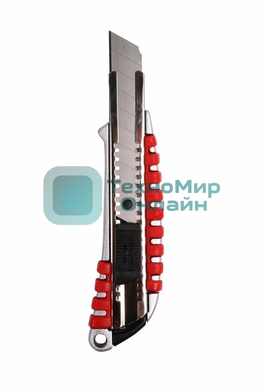 Нож с сегментированным лезвием Rexant 18 мм, металлический обрезиненный корпус