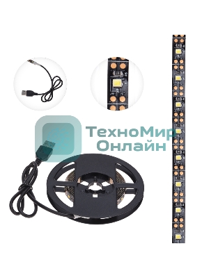 Лента светодиоднаяс USB-коннектором 5 В IP23 SMD 2835 60 LED/м 2 м теплый белый (2700 K) LAMPER